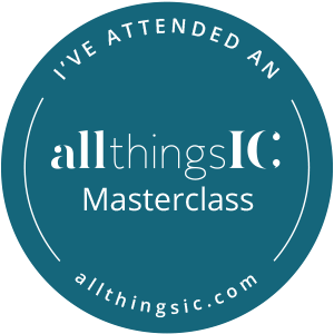 circular logo reading "I've attended an all things IC masterclass"